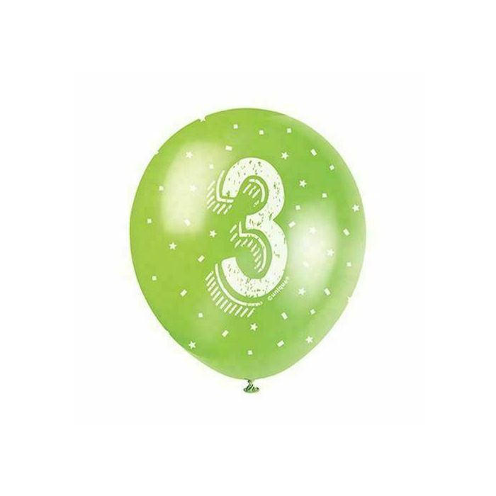 Ballons 3 ans Assortis 30cm (5pcs) 