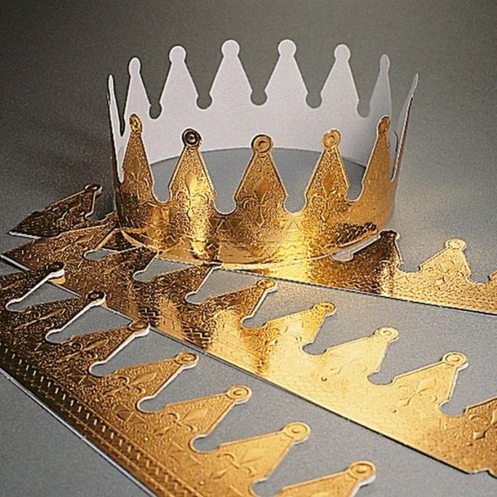 Couronne en papier dorée - Fêtes des Rois 