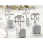 Silver-plated wedding favor box and place card "Petite Chaise" (10pcs)