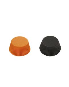 Caissettes à cupcakes  - Noir et Orange (75pcs)