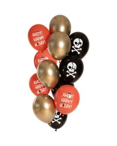 Ballons latex - Birthday Pirate - 33cm (12pcs)