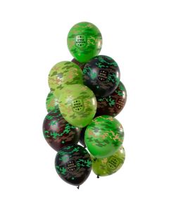  Ballons latex - Camouflage - 33cm (12pcs)