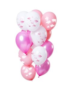 Ballons latex - It's a Girl - 33cm (12pcs)