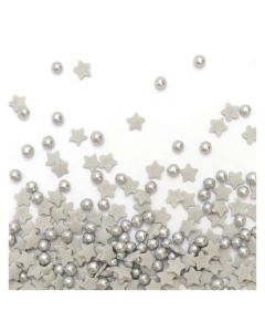 Mix étoiles/perles argentées (55gr)