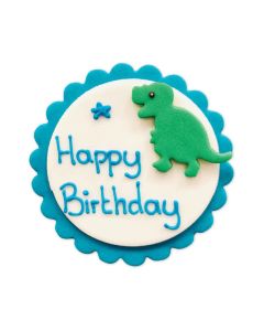 Plaquette en sucre - Happy Birthday - Dinosaure