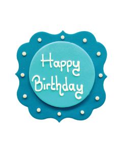 Plaquette en sucre - Happy Birthday - Bleu