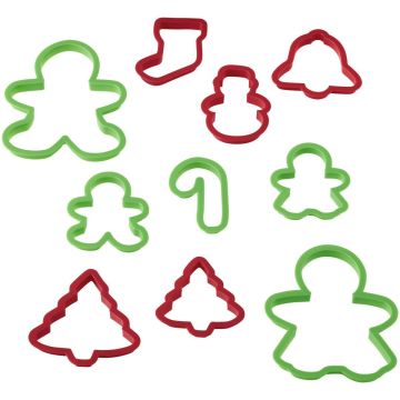 Plastic cookie cutters -Christmas (10pcs)