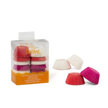 Mini Cupcake Plates - Pink and white (200pcs)