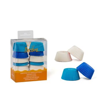 Mini Cupcake Plates - Blue and white (200pcs)