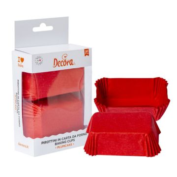 Caissettes rectangle - Rouge (36pcs)