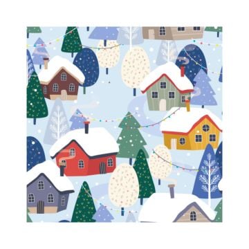 Kartons zu 4 Cupcakes - Maisons d'hiver