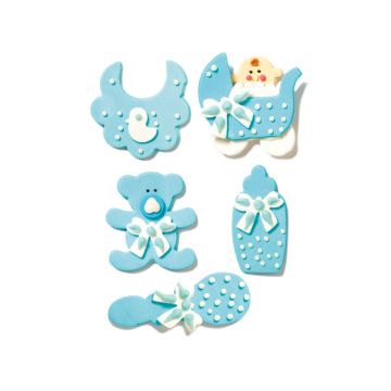 Sugar ornaments - Baby blue (5pcs)