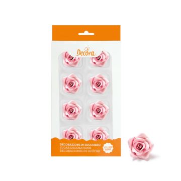 Sugar ornaments - Rose rose ø 3,5 cm