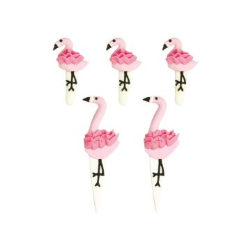 Zuckerdekorationen - Rosa Flamingos (5St.)