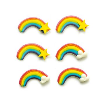 Sugar ornaments - Rainbow (6pcs)