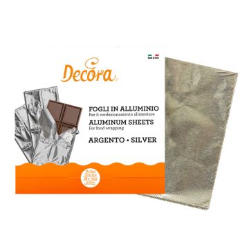 Feuilles aluminium pour chocolats - Argent (20x20cm)