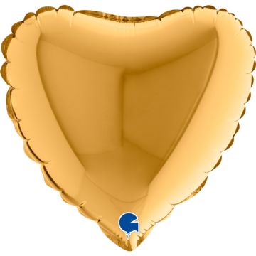 Alu-Ballon Herz Gold (22cm)