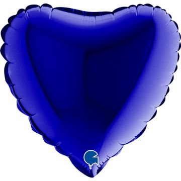 Alu-Ball Herz Blau Capri (22cm)