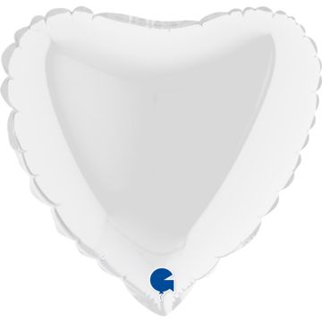Alu-Ballon Herz Weiß (22cm)