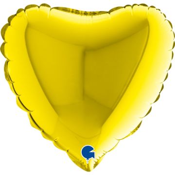 Ballon Alu Cœur Jaune (22cm)