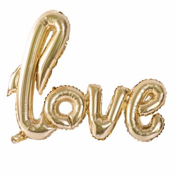 "Love" Aluminiumballon Gold