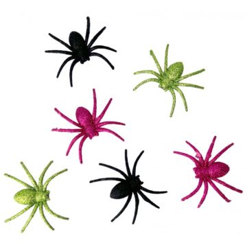 Glitter spiders (6pcs)