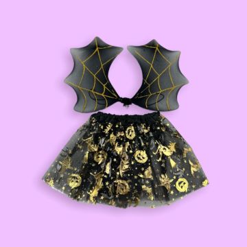 Tutu with gold pattern and gold wings 