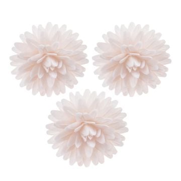Essbare Dekoration - Weisse Blüten-Pompons 4.5cm (12er-Pack)