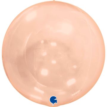 Globe 4D Balloon - Transparent Orange (38cm)