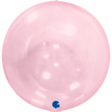 4D-Globus-Ballon - Transparent Rosa (38cm)