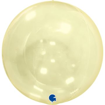 4D-Globus-Ballon - Transparent Gelb (38cm)