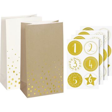Advent calendar - Gold / Kraft L (24cm)