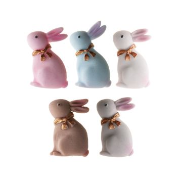 Sugar decorations - Bunnies little bow (5pcs)