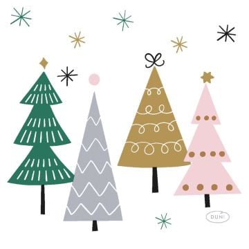 Serviettes - Noël Trees 24x24cm (20pcs)