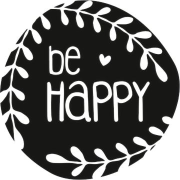 Motivstempel rund - Be Happy 
