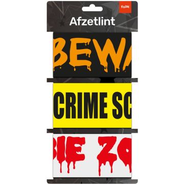 Rubans - Crime Scene/Beware/Zombie Zone - 3x5m (3pcs)