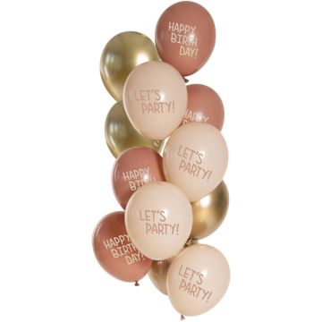 Latex balloons - Golden Blossom - 33cm (12pcs)