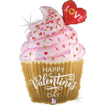 Ballon alu - Saint-Valentin Cupcake