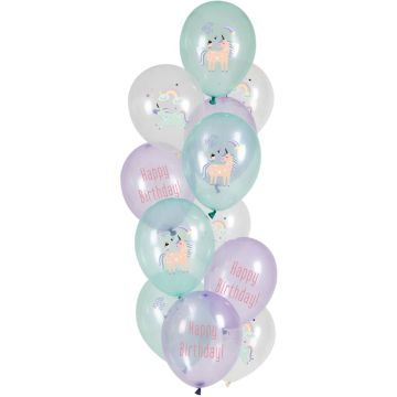 Ballons latex - Unicorns & Rainbows - 33cm (12pcs)
