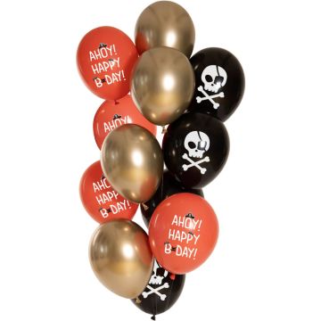 Ballons latex - Birthday Pirate - 33cm (12pcs)