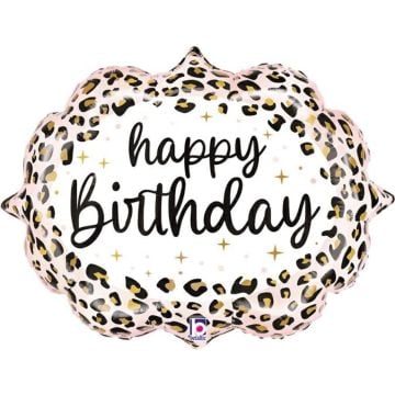 Aluballon - Happy Birthday Leopard (69cm)
