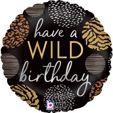 Alu-Ballon rund - Have a Wild Birthday (46cm)