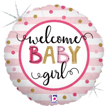 Ballon alu - Welcome Baby Girl