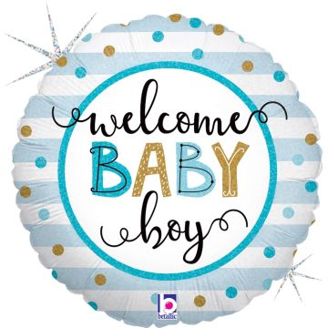 Aluminium ball - Welcome Baby Boy