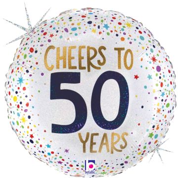 Ballon Alu Rond - Cheers to 50 Years (46cm)
