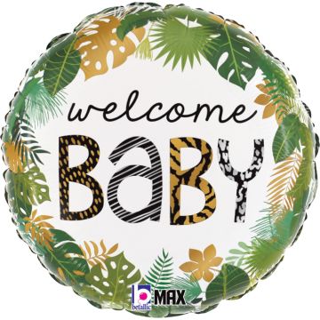 Ballon Alu Rond - Jungle Welcome Baby (46cm)