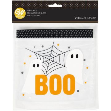 Sachets pour bonbons zip - Fantômes Boo (20pcs)