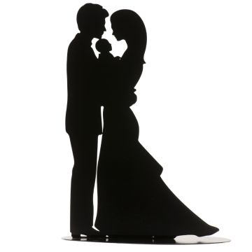 Figurine "Mariés avec bébé" (Braut und Bräutigam)