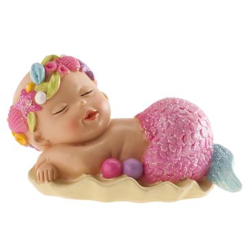 Christening figurine -Adorable baby girl mermaid (10cm)