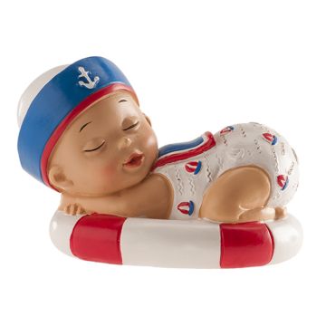 Christening Figurine - Adorable baby boy sailor (10cm)
